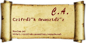 Czifrák Anasztáz névjegykártya